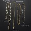 4pcs Vintage Metal Cross Pendant Y-Necklace Set Bohemian Gold Color Pearl Necklaces For Women Daily Vacation Dating Wear Jewelry