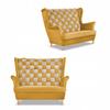 Sofa Canapé Bergère CAROL DUO Scandinave Jaune Miel - Gris