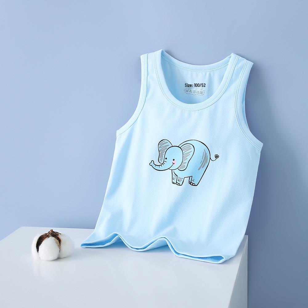 Summer Kids' Cotton Spaghetti Strap Vest - Colorful Base Layer for Boys and Girls