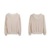Chiffon Stitching Yarn Sleeve V-neck Sweater Women's Autumn Loose Hollow Thin Sweater Women's Bottoming Shirt