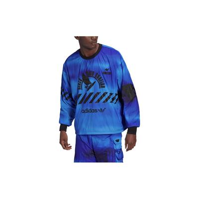 Originals Logo Print Crew Neck Long Sleeve Sweatshirt Men Sweatshirt Blue HD4808