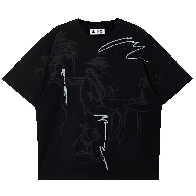 

JACK&JONES Men s Cotton Printed Short Sleeve T-Shirt XXXL