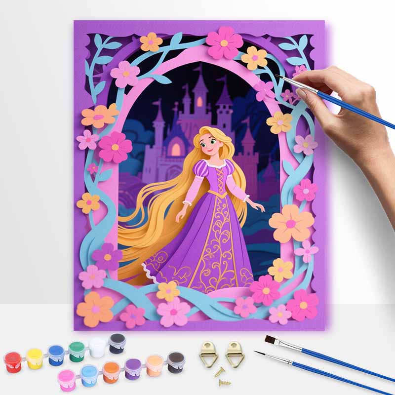 Disney Rapunzel Oil Painting Hand Painting Art Kit Coloring Painting Handmade Diy Home Decoration Gift