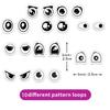Roll of 500 Small Emoticon Wavy Eyes Stickers for Journaling, Decoration, and Envelope Sealing.