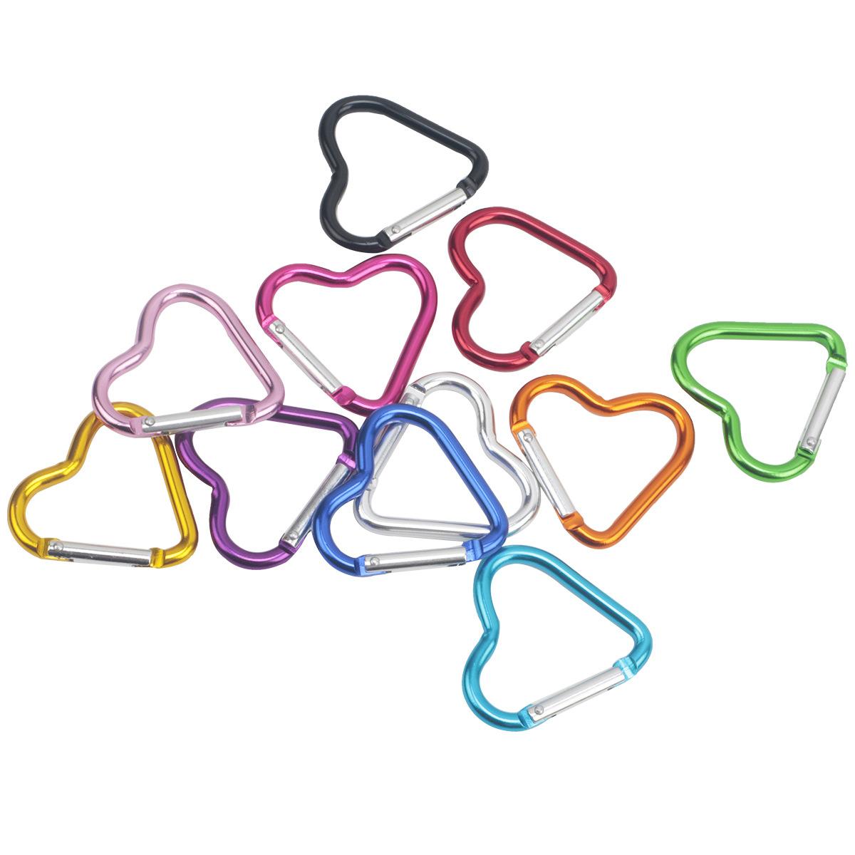 

11Pcs Heart-Shaped Aluminum Alloy Carabiner, 44*40mm Love-Themed Clip for Backpacks/Water Bottles, Lightweight Hanging Buckle, 5kg Load-Bearing разноцветный