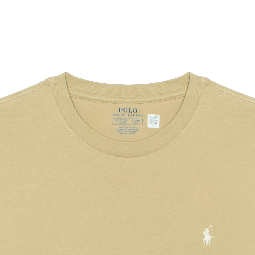 Polo Ralph Lauren Solid Color Pony Embroidered Round Neck Short Sleeve T-Shirt Kids Tops Beige 323832904-153