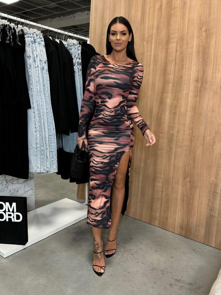 Autumn 2024 Street Style Irregular Split Dress for Women