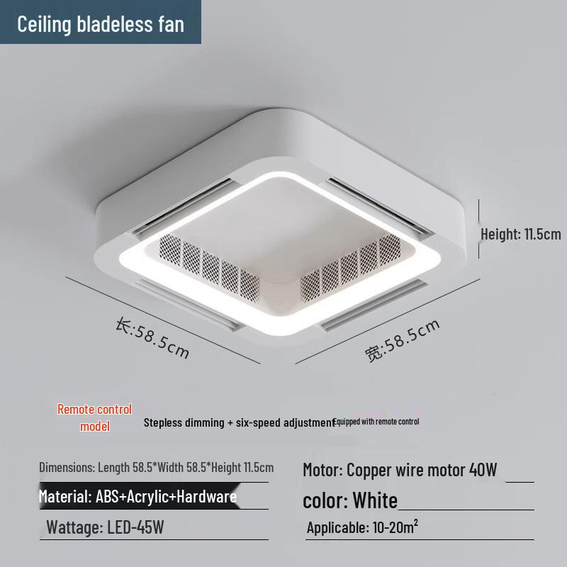 

Full Spectrum 110V Leafless Ceiling Fan Light for Living Room & Bedroom with Frequency Conversion 220V