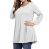 Women's Fashion Casual Colour Round Neck 3/4 Sleeve T-Shirt Top