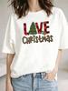 (Asian Size) Christmas Festival Tee Top New Year Tree Letter Cute Clothing T Shirt Women Fashion Print Female Woman Short Sleeve Graphic T-shirts