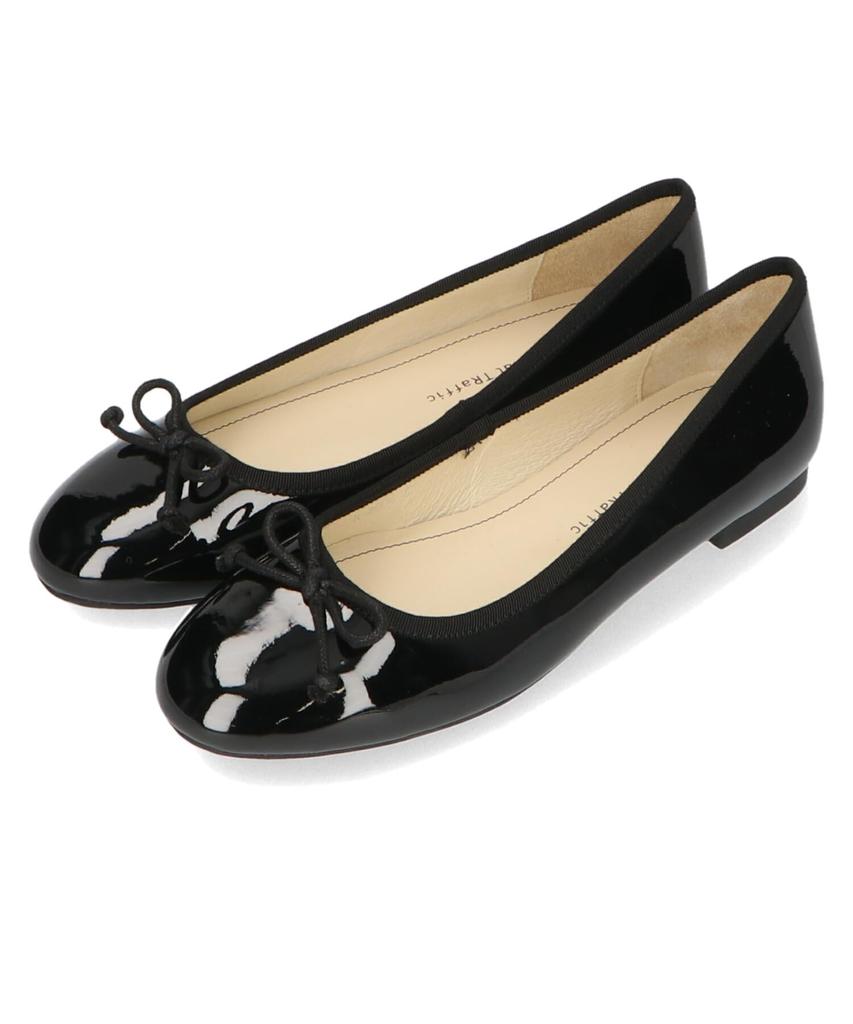 Oriental Traffic Enamel Black Ballet Flats Size Round Available In Plus and Petite Sizes R-4006 Women's (AW22) 24.0 Cm, Toe, Ribbon, Cushioned,
