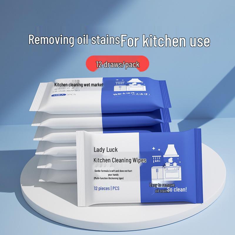 80-Count Large Kitchen Wet Wipes for Oil Stain Removal