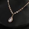 2026 Rhinestones Zircon Necklace Earrings Two-piece Bridal Wedding Dress Necklace Dinner Banquet Accessories
