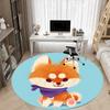 1pc Cute Fox Office Round Rug, Carpet for Office, Gaming, Lightweight Round Floor Mat yy260205043