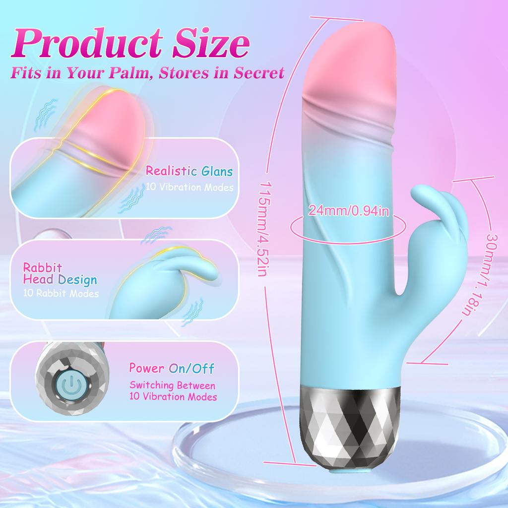 Powerful Rabbit G Spot dildo Vibrator Female Clitoris Stimulator Dildo Vagina Massager Masturbation AV Magic Wand Adult Sex Toys