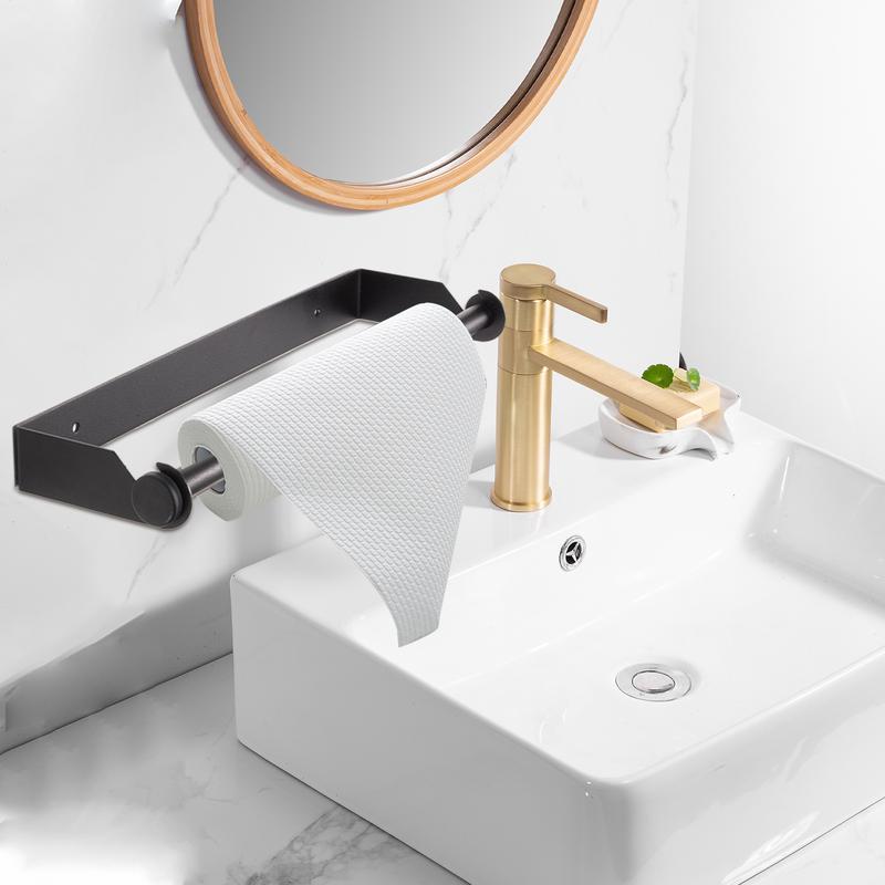 Mounted Paper Towel Holder Roll Organizer Self-adhesive Or Drilling Stainless Steel Paper Towel Under Cabinet Rack for Kitchen