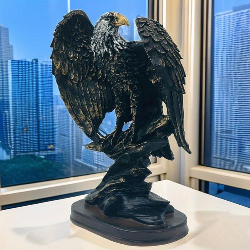 Resin Bird Sculpture Ornament with Spreading Wing Motivational Gift for Modern Homes Office Desk Shelf Decoration