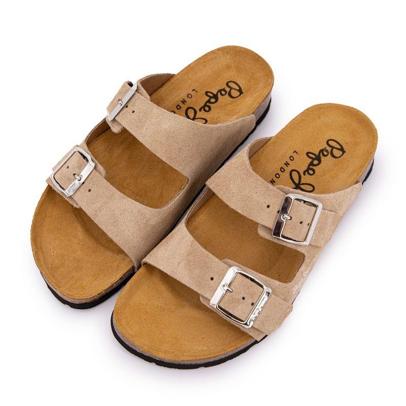 Beige Pop White Double Strap Mules Woman PEPE JEANS