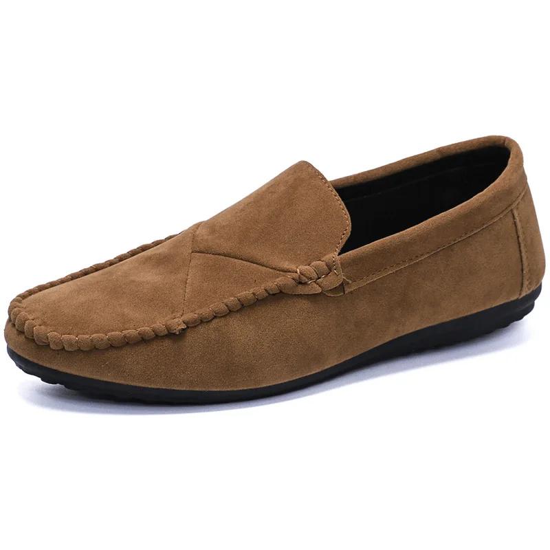 2025 Suede Men Casual Shoes Male Lazy Shoes Breathable Comfort Slip-on Mens Driving Shoes Luxury Brand Loafers Moccasins