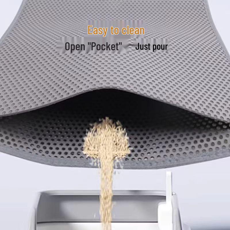 Dual Layer Cat Litter Mat: Splash-Proof, Leak-Proof with Carry-Out Prevention and Sand Control.