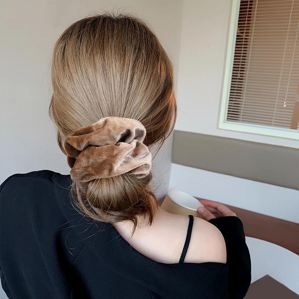 1/ 5pcs of Versatile and Classic Large Intestine Hair Rings, Tied Bun Hair Rings, Coiled Hair, Ponytail Hair Rope Hair Accessor