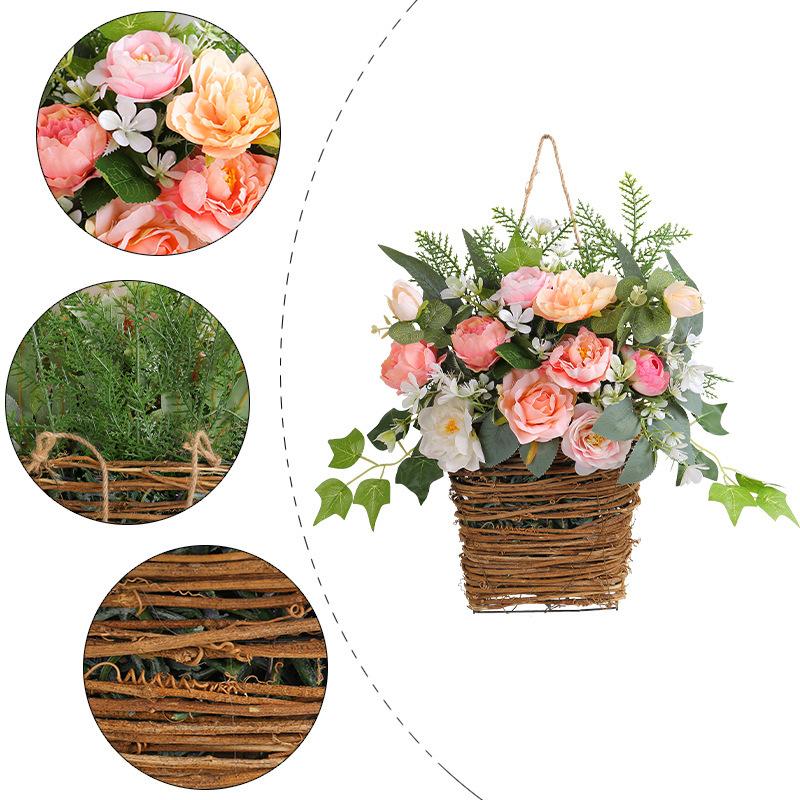 Spring Flowers Flower Basket Simulation Flower Outdoor Wedding Decoration Photography Shooting Props