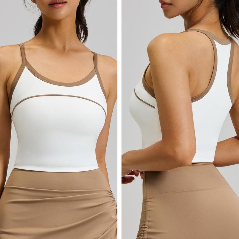 

Halter Summer Bra Running Quick-Dry Sports Underwear L Milky White