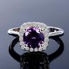 Trendy Purple Amethyst Ring 8MM Sparkling CopperBand High Quality Luxury Jewelry Wedding Engagement Rings for Women