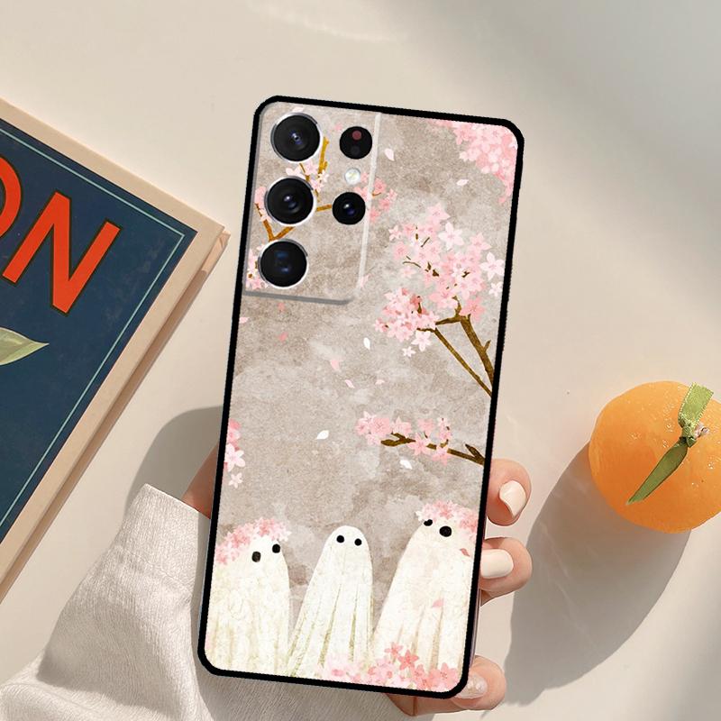 Cute Ghost Phone Case For Samsung Galaxy S23 S26 Ultra S20 S21 S22 S24 S25 S10 Plus S25 FE Back Cover