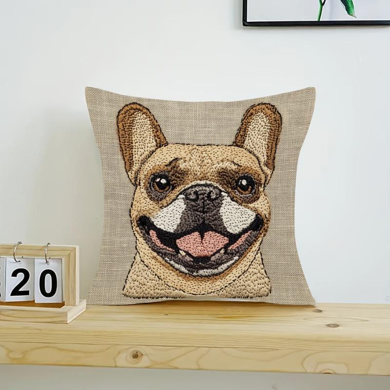 French Bulldog Cushion Covers Chair Living Room Pillowcase Cozy Zipper Sofa Pillow Covers Bedroom Indoor Home Decor