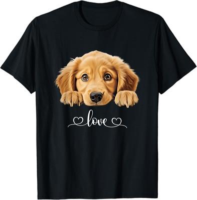 Cute Dog Graphic Love Golden Retriever Puppy Dog Gift Unisex T-Shirt