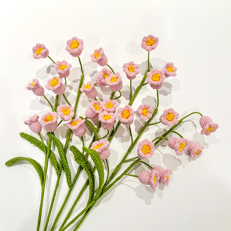 Handmade Woven Yarn Knitted Faux Flower Bouquet