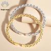 Elegant Titanium Steel Gold-Plated Open Bangle with Cross-Border Woven Design