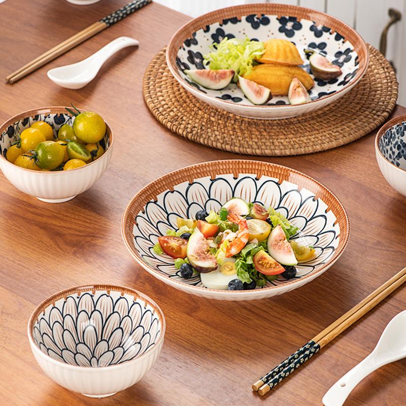 Creative Hand-painted Ceramic Plates, Bowls, Dishes, Cutlery Sets, Rice Bowls, Dessert Plates, Kitchenware Supplies, Gift Boxes