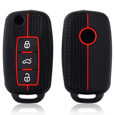 Silicone Car Flip Key Case Cover Shell Fob For Vw Volkswagen Polo Golf Passat Beetle Tiguan Seat Leon Altea Skoda Octavia Kodiaq