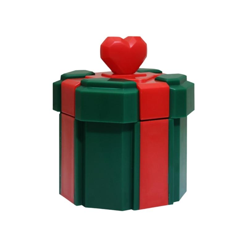 Plastic Holiday Gift Box With Heart Bowknot Decoration For Christmas Party Supplies Home Or Office Festival Decorations