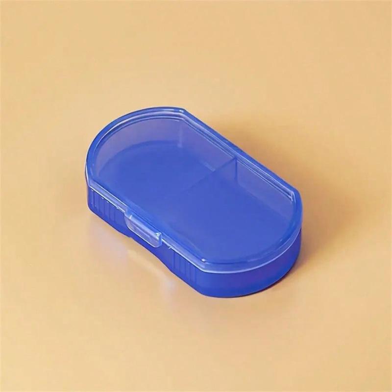 1pc Portable Pocket Pill Case, 2-Compartment Super Compact Plastic Organizer Box For Storing Medicines, Daily Medication & Travel