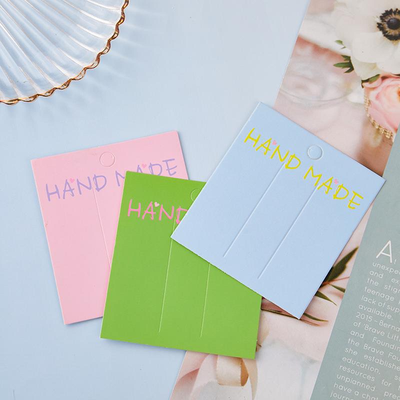 50Pcs Colorful Cardboard Jewelry Packaging Bag Card Paper Hair Clip Jewelry Display Card Diy Hair Accessories Packaging Card