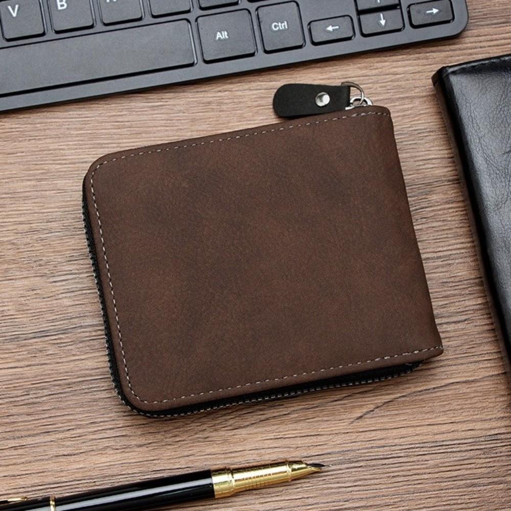 Large Capacity Men's Short Wallet Thin Card Holder Portable PU Leather Coin Purse Daily