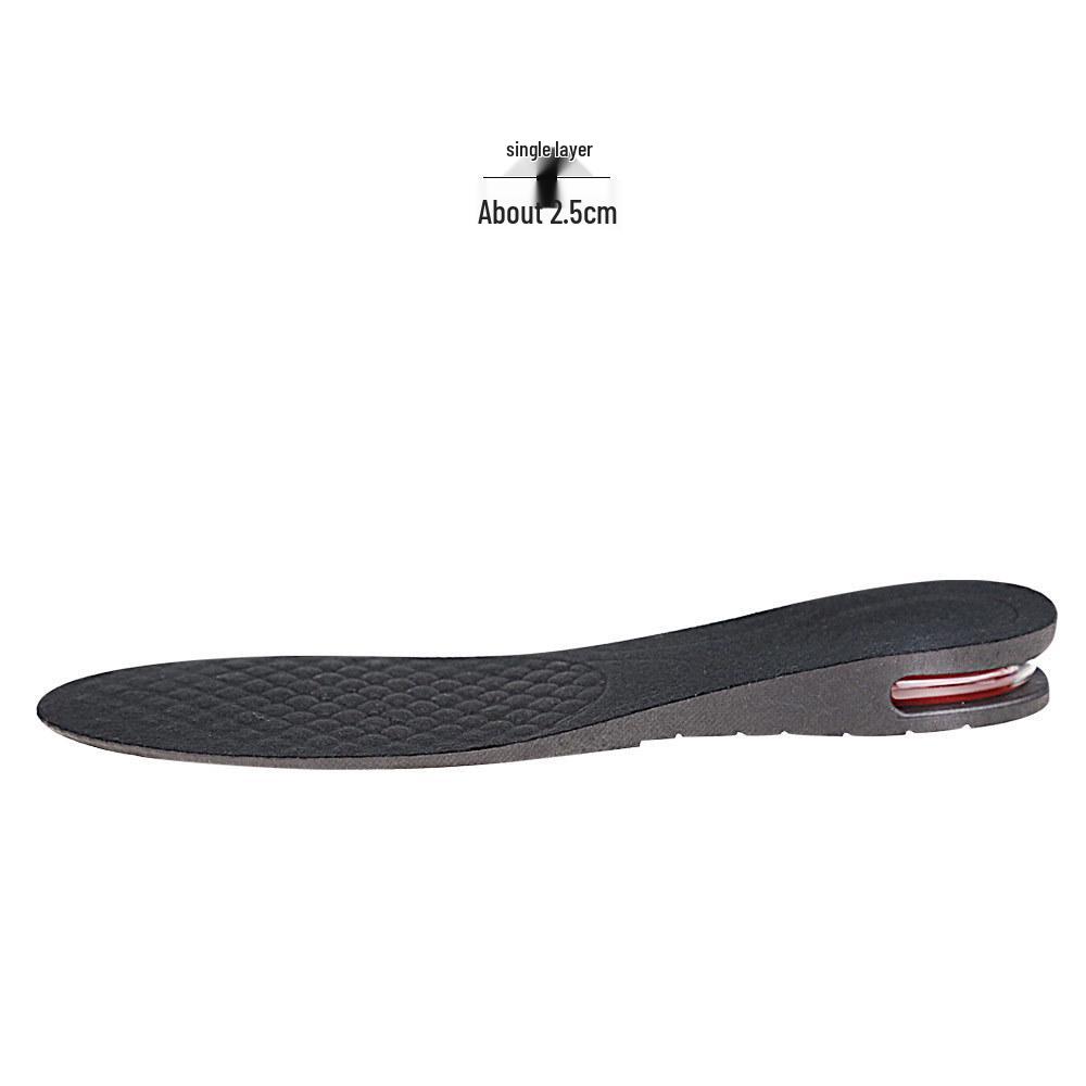 

Adjustable Height Boosting Insoles: Unisex Shock-Absorbing, Multi-Layer, Invisible Sports Padding Black base with black surface (sizes 35-46)