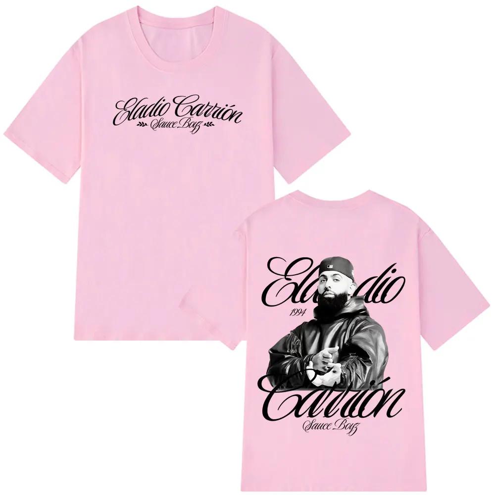 Rappeur Eladio Carrión Sauce Boyz Tournée 2026 T-shirt Album Hommes Femmes T-shirts Vintage Manches Courtes Hiphop Punk Streetwear