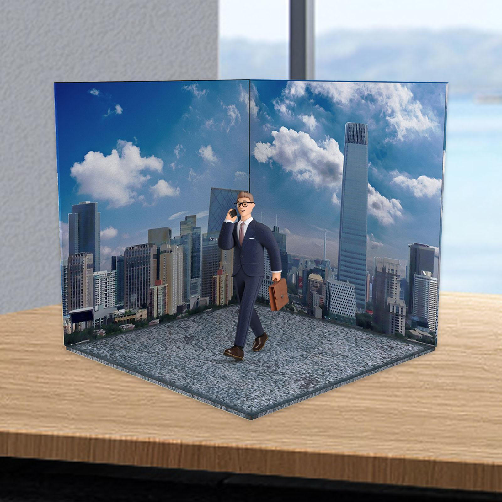 

1/6 Backdrop Show Display Organizer, Layout Scene Simulation Parking Background for Dolls city