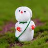 4PCS Micro Landscape White Snowman Resin Christmas Crafts Decoration Small Miniature Ornaments