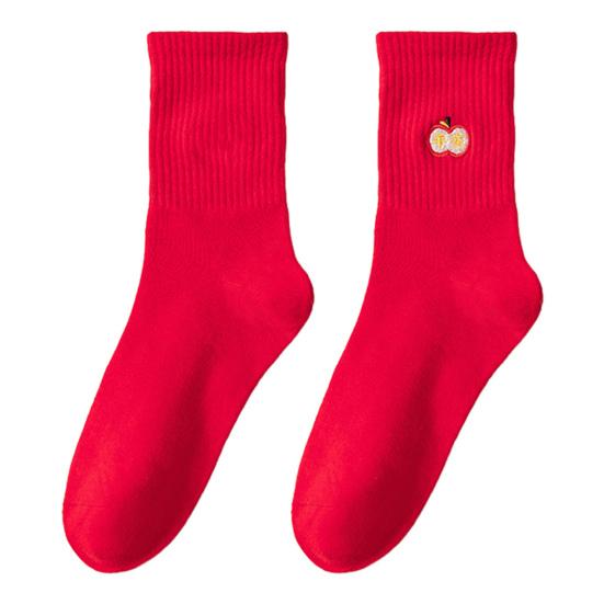 2026 Chinese Zodiac Socks Year of Horse Red Fortune Socks New Year Embroidered Crew Socks Horse Zodiac Year Gifts for Men Women