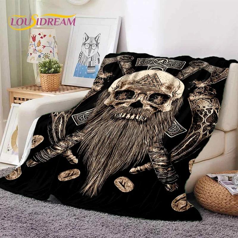 Nordic Viking Odin Valhalla Valknut Soft Flannel Blanket for Beds Bedroom Sofa Picnic,Throw Blanket for Outdoor Leisure Nap Gift