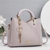 Single Solid Color Shoulder Crossbody Bag With Heart Shape Pendant Handbag Gift