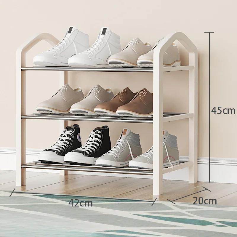 Простая полка для обуви многослойная трапециевидная подставка-органайзер для обуви держатель для гостиной экономящая место современная собранная вешалка для обуви 4989₽