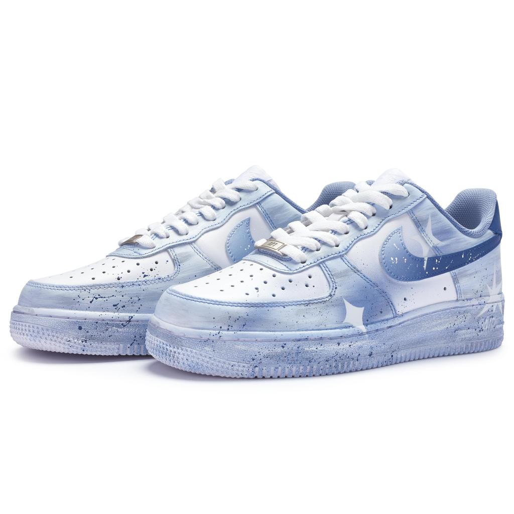 Nike Air Force 1 Low Top Skateboard Shoes Men's White Blue CW2288-111(Team80-)