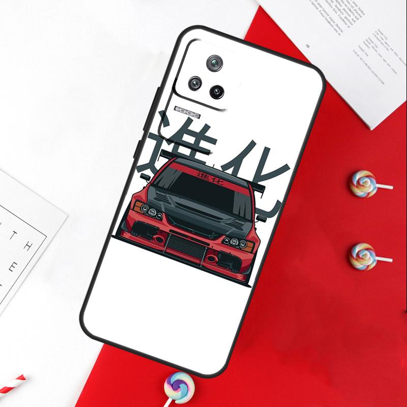 JDM Car Evo Case For Xiaomi 13 12 Lite 12X 11T 12T Pro Cover For POCO F5 X5 X3 Pro X4 F4 GT F3 C40 M5s