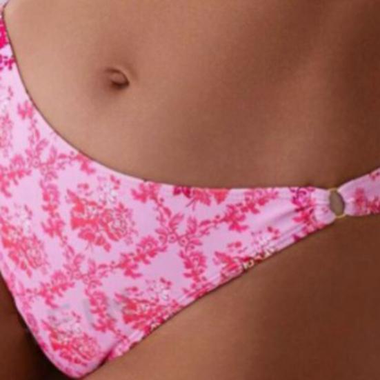 2Pcs/Set Sexy Bikini Set Floral Print Triangle String High Cut Swimsuit Adjustable